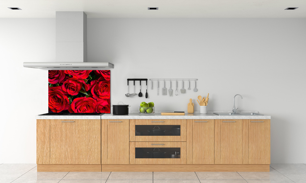 Cooker splashback Red roses