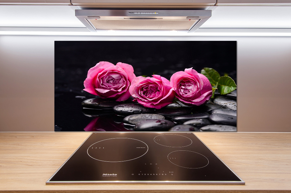 Cooker splashback Pink roses