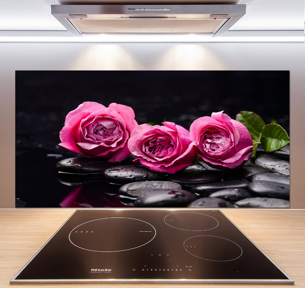 Cooker splashback Pink roses