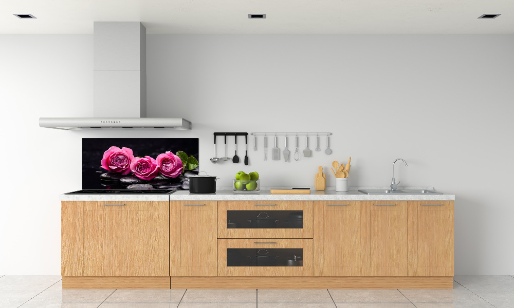 Cooker splashback Pink roses