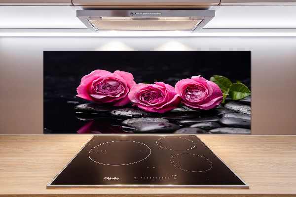 Cooker splashback Pink roses