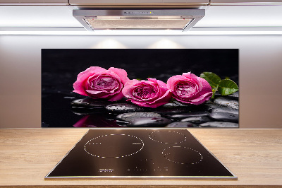 Cooker splashback Pink roses