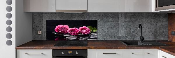 Cooker splashback Pink roses