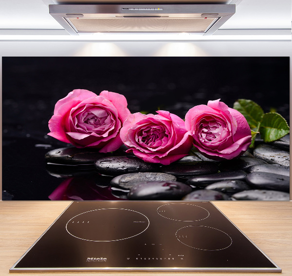 Cooker splashback Pink roses