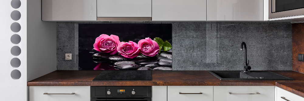 Cooker splashback Pink roses