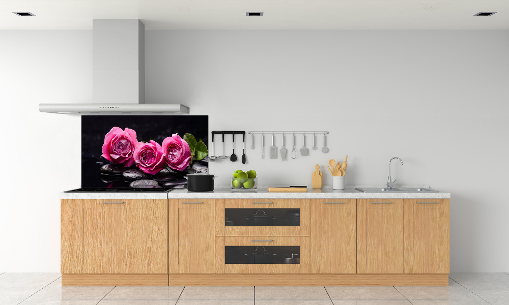 Cooker splashback Pink roses