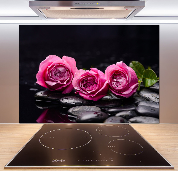 Cooker splashback Pink roses