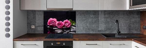 Cooker splashback Pink roses