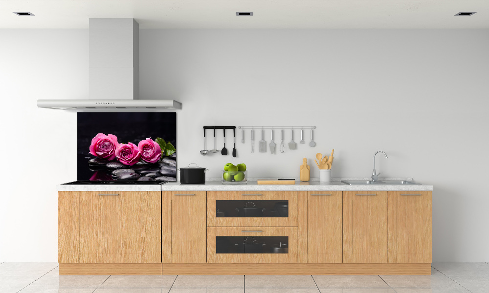 Cooker splashback Pink roses