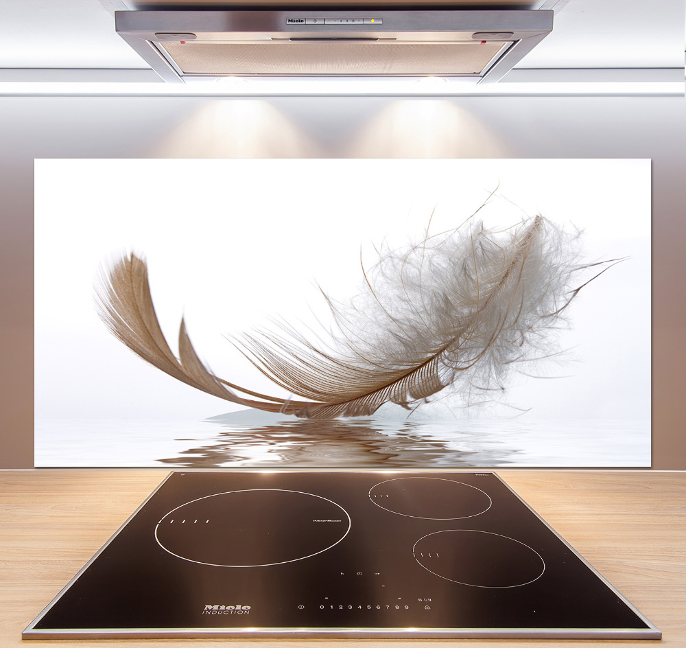 Kitchen splashback Feather on the water