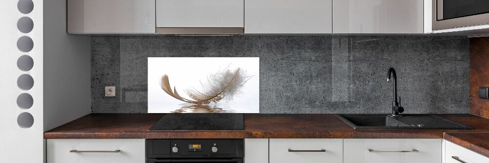 Kitchen splashback Feather on the water