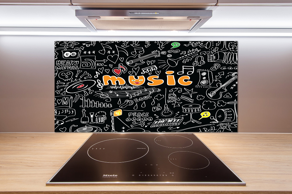 Cooker splashback Musical symbols