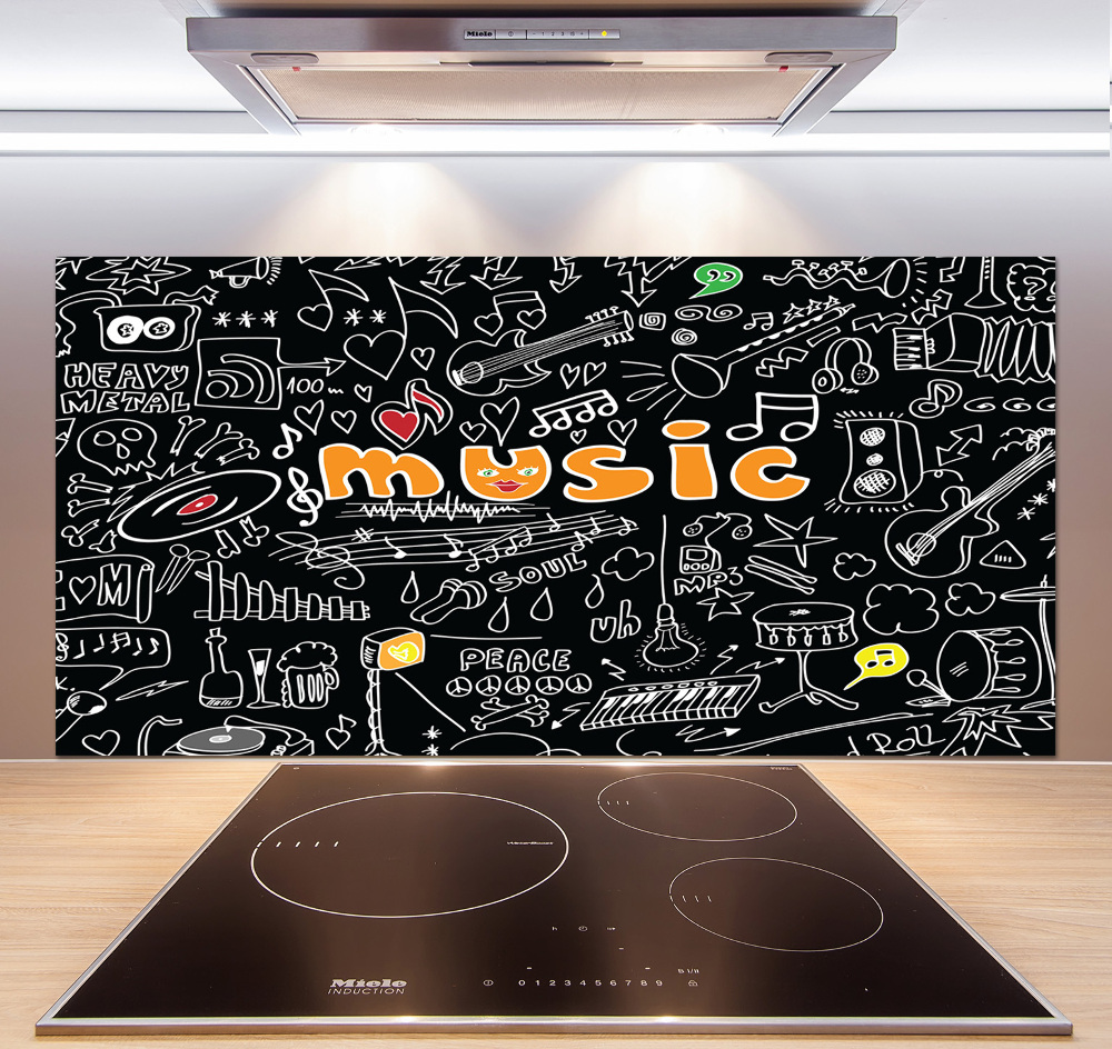 Cooker splashback Musical symbols