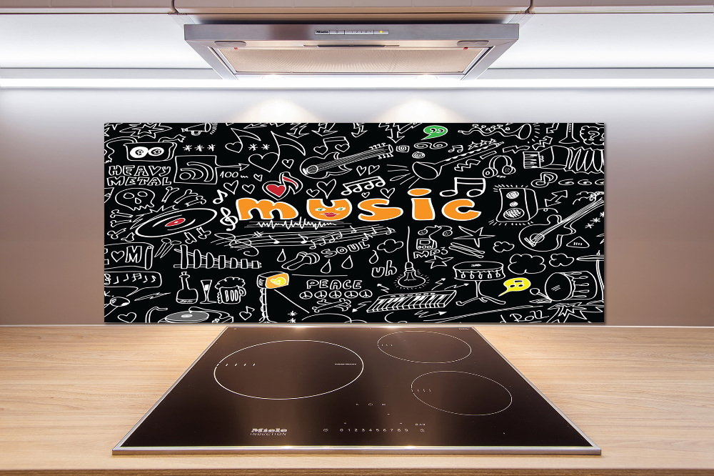 Cooker splashback Musical symbols