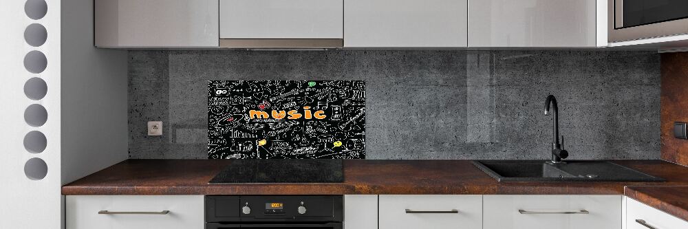 Cooker splashback Musical symbols