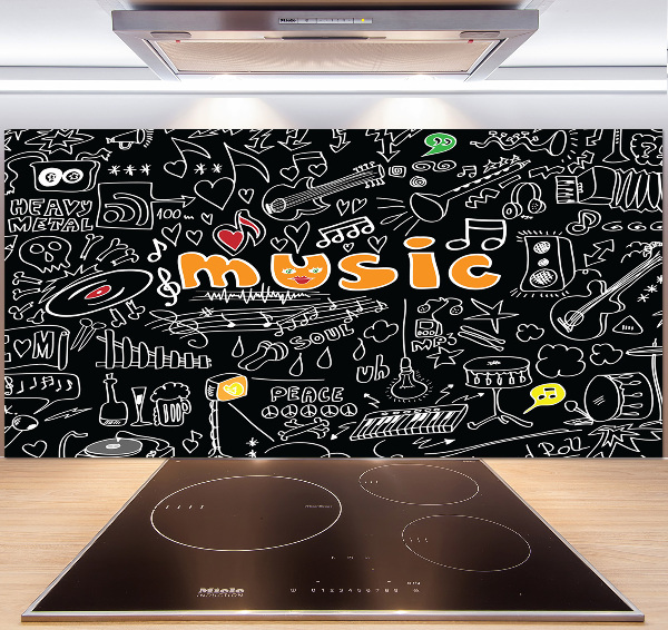 Cooker splashback Musical symbols