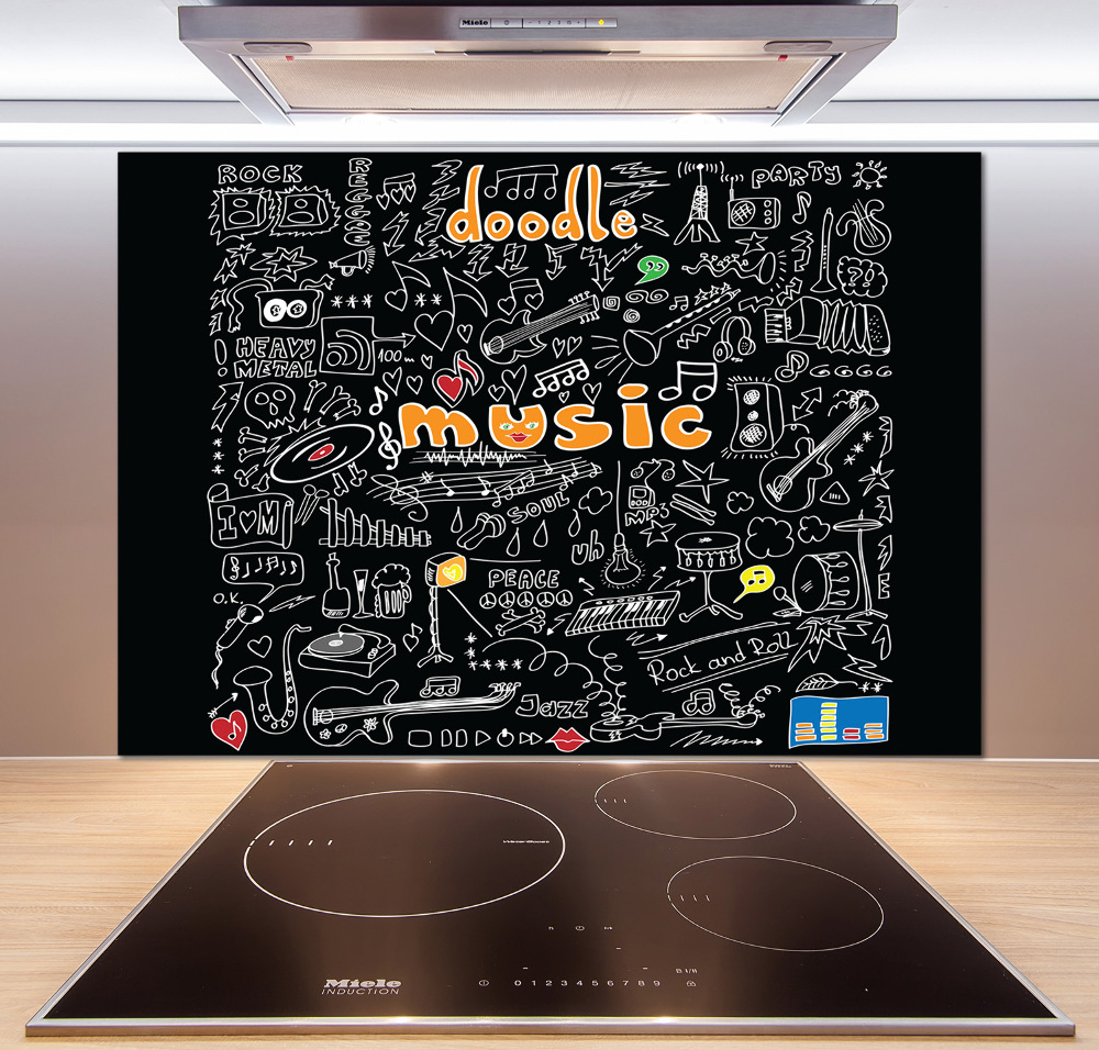 Cooker splashback Musical symbols