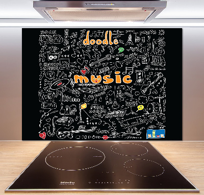 Cooker splashback Musical symbols