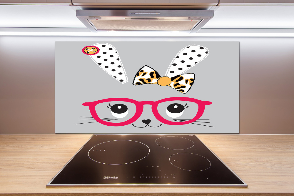 Kitchen splashback Rabbit with glasses