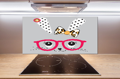 Kitchen splashback Rabbit with glasses