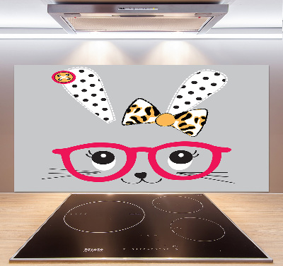 Kitchen splashback Rabbit with glasses