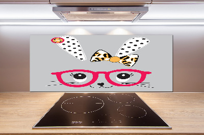 Kitchen splashback Rabbit with glasses