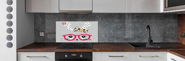 Kitchen splashback Rabbit with glasses