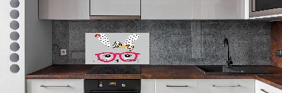 Kitchen splashback Rabbit with glasses