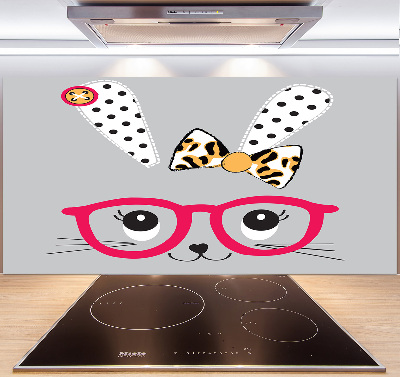 Kitchen splashback Rabbit with glasses