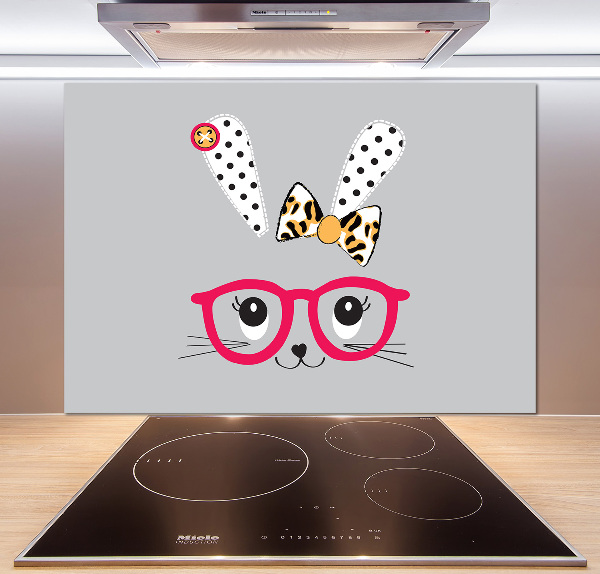 Kitchen splashback Rabbit with glasses