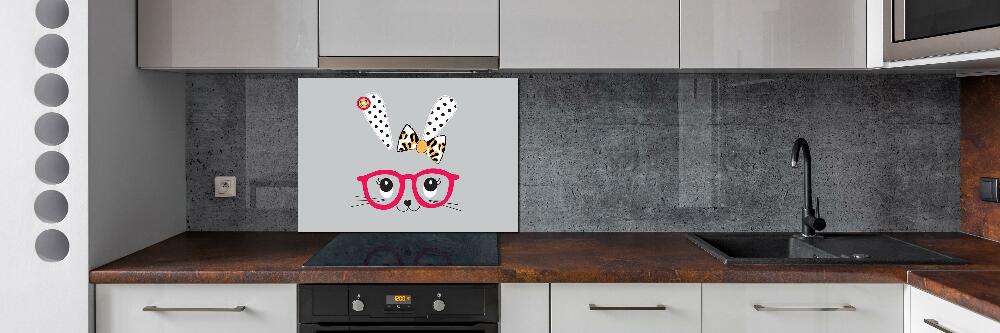 Kitchen splashback Rabbit with glasses