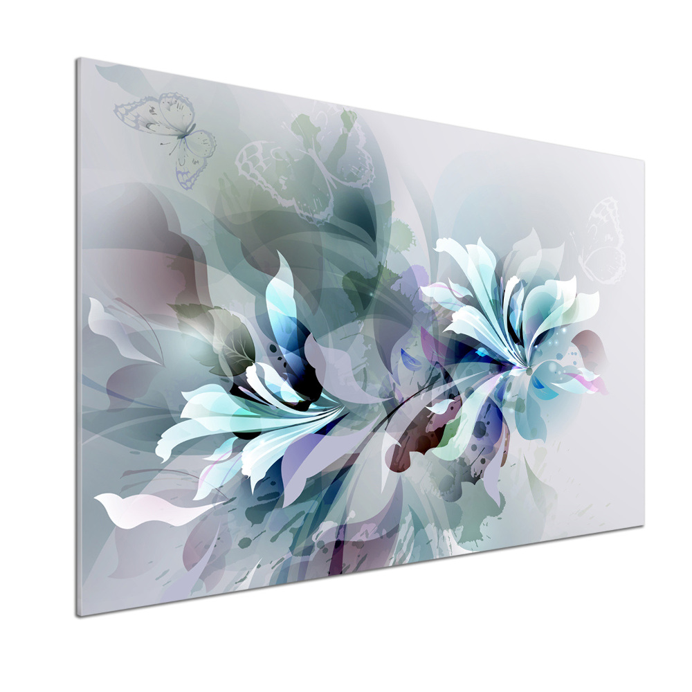 Kitchen wall panels Abstraction flowers