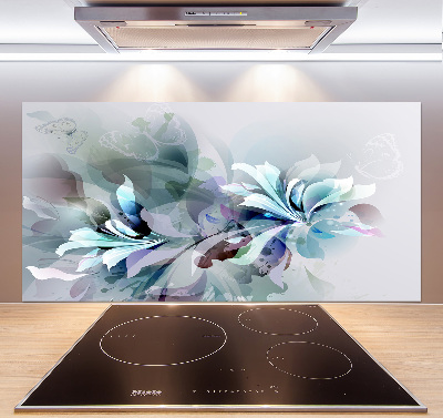 Kitchen wall panels Abstraction flowers