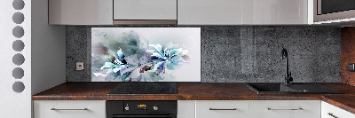 Kitchen wall panels Abstraction flowers