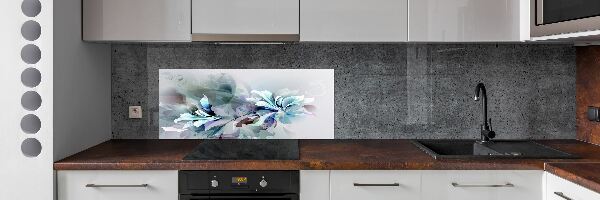 Kitchen wall panels Abstraction flowers