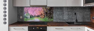 Cooker splashback Cherry blossoms