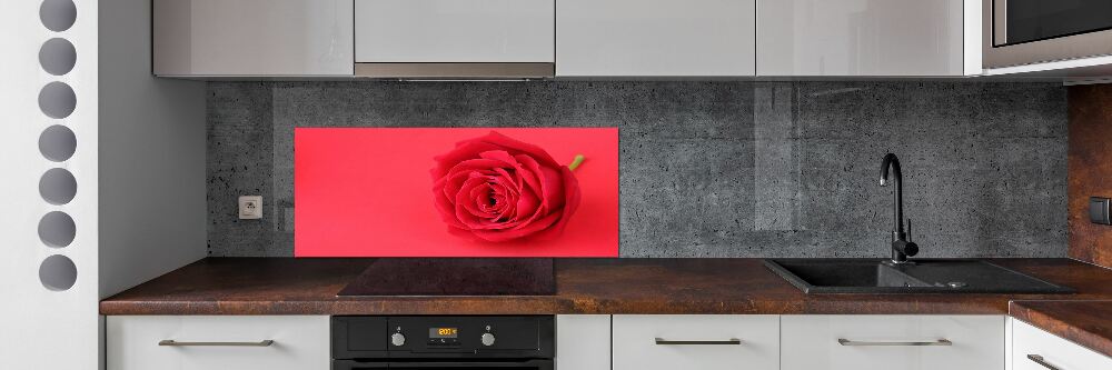 Cooker splashback Red rose