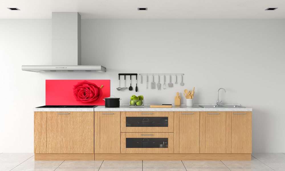 Cooker splashback Red rose