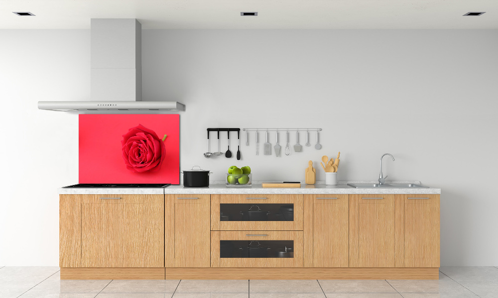 Cooker splashback Red rose