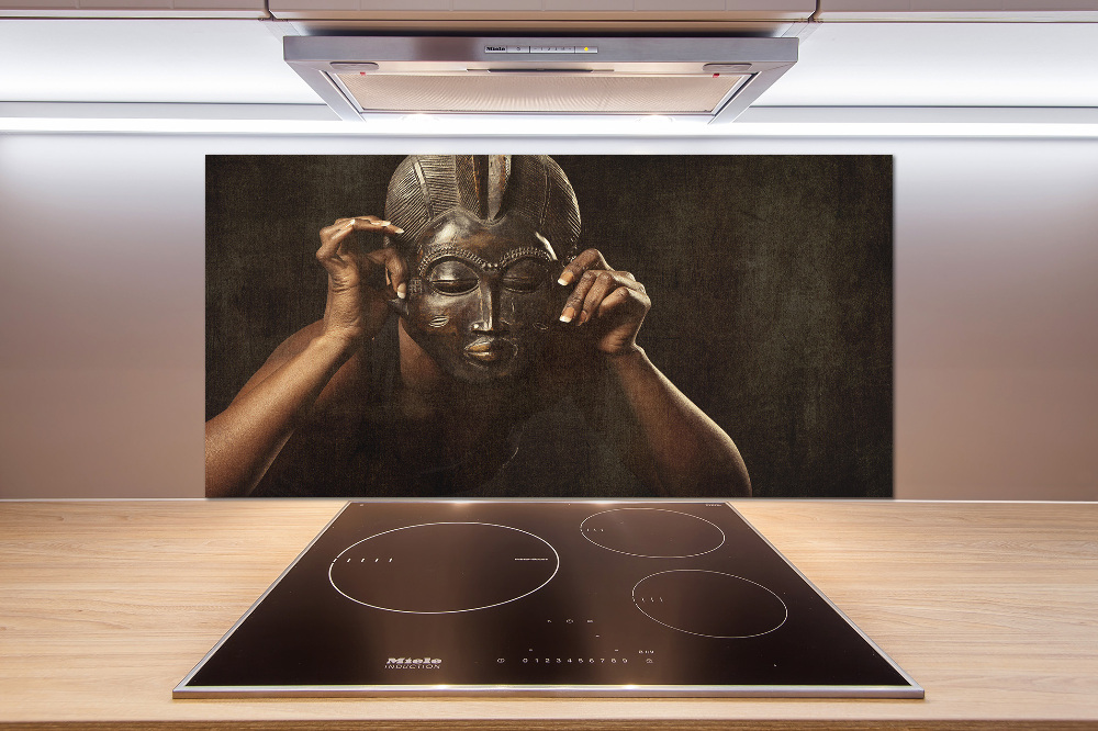 Cooker splashback African mask