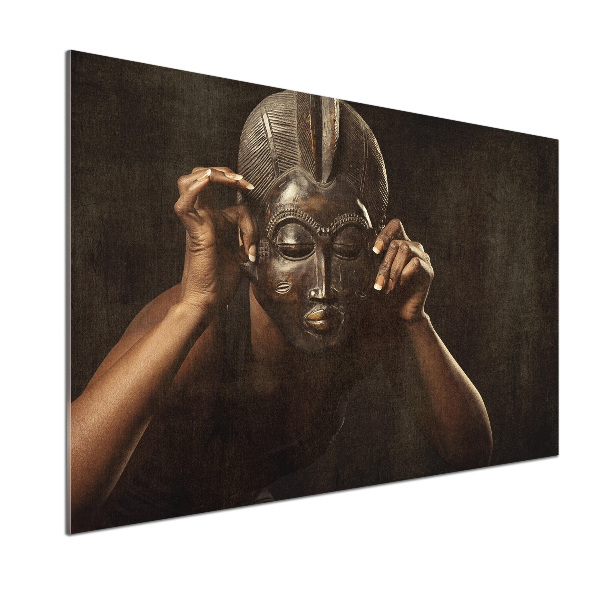 Cooker splashback African mask