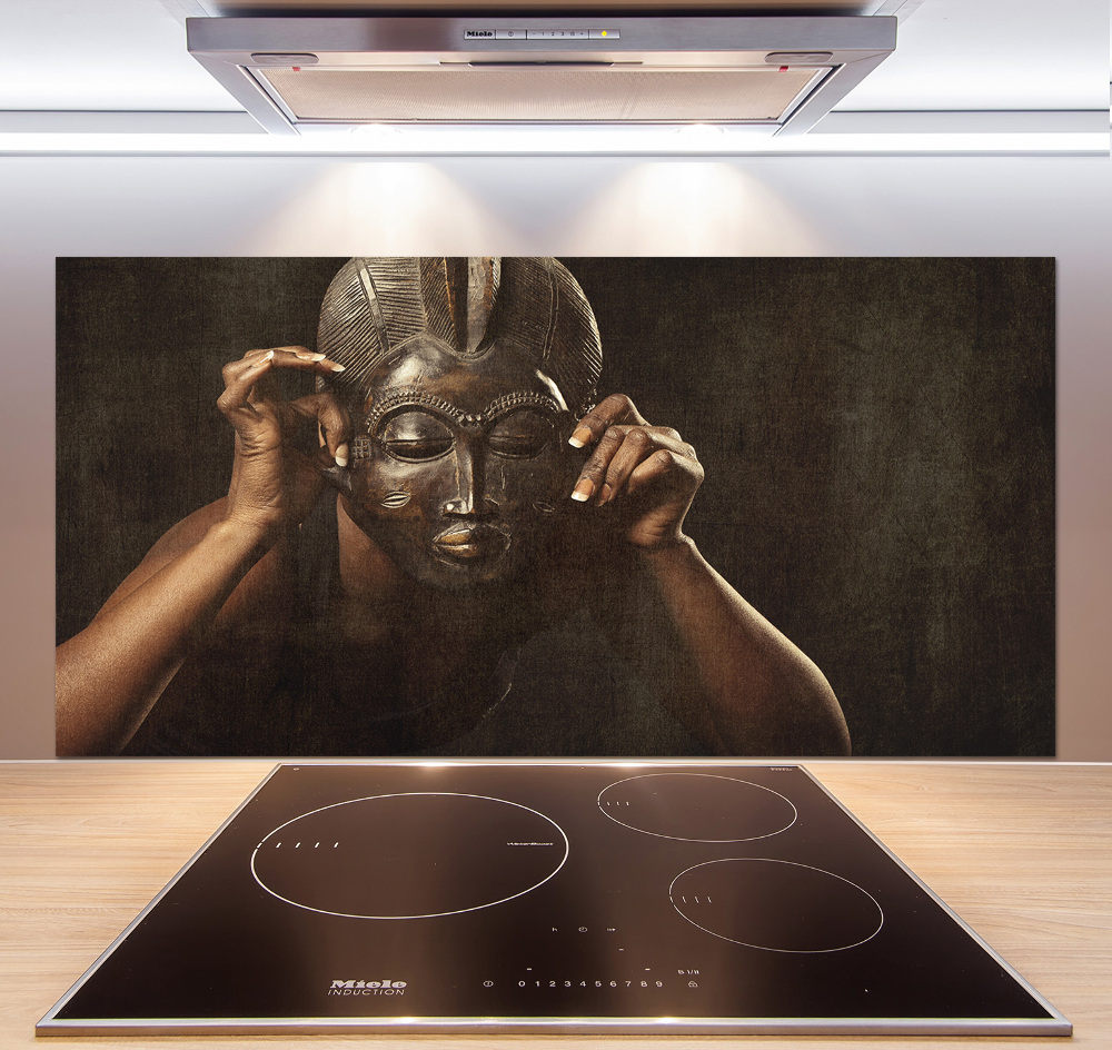 Cooker splashback African mask