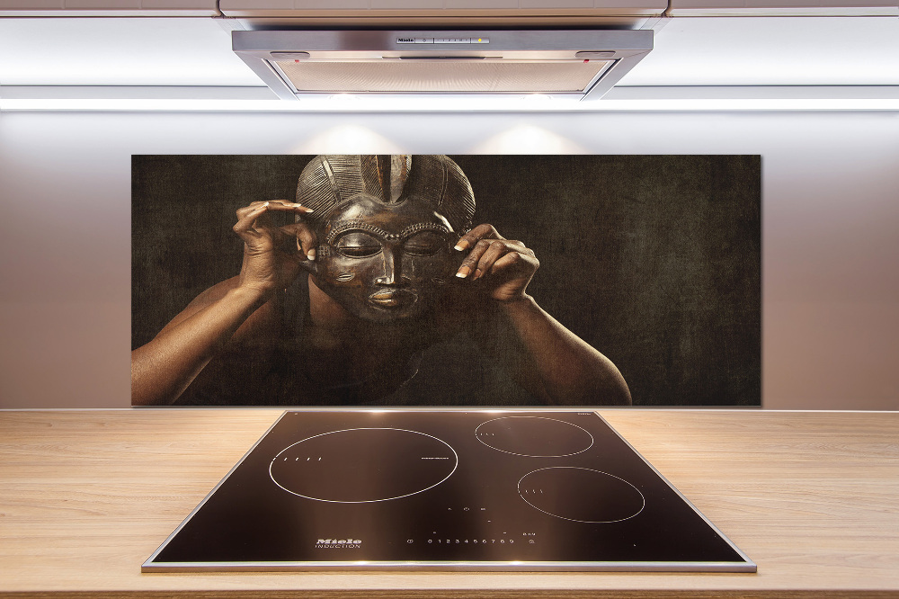 Cooker splashback African mask