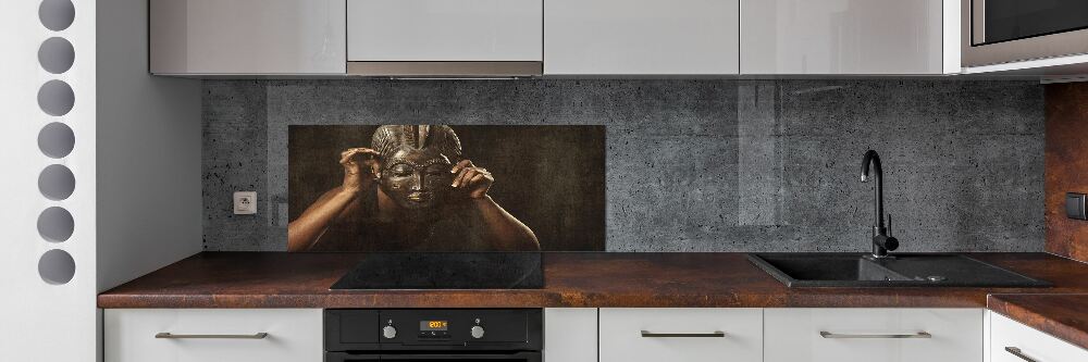 Cooker splashback African mask