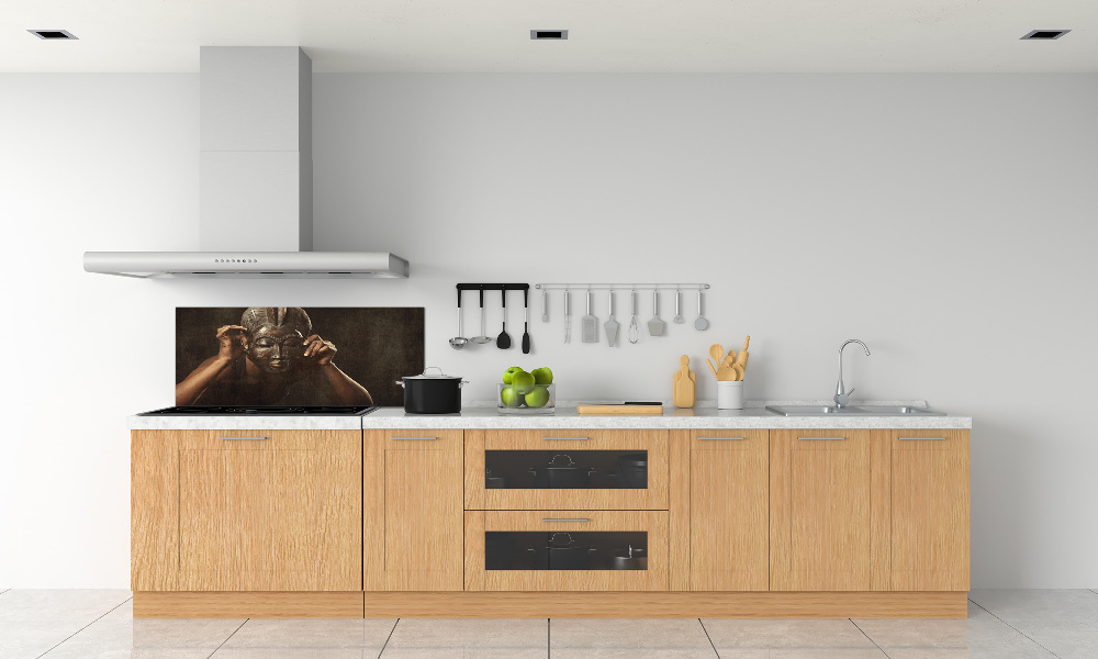 Cooker splashback African mask