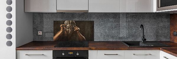 Cooker splashback African mask