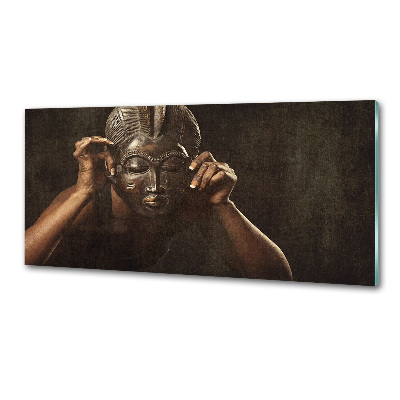 Cooker splashback African mask