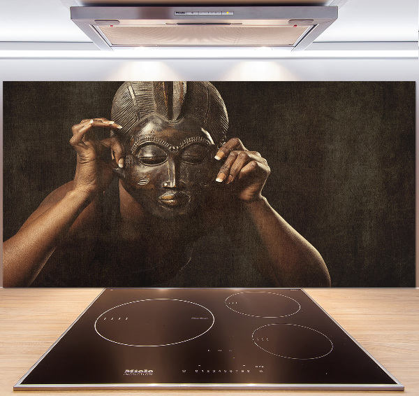 Cooker splashback African mask