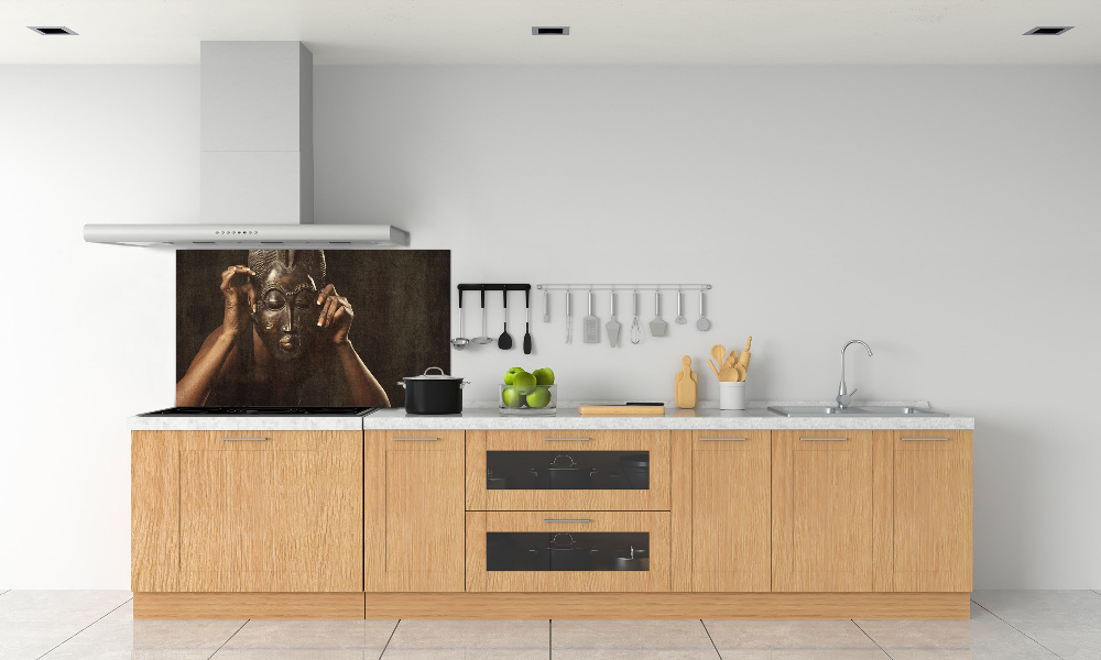 Cooker splashback African mask