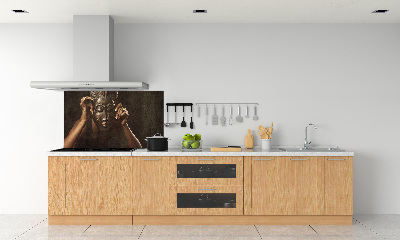 Cooker splashback African mask